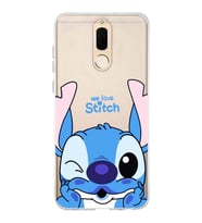 Huawei Mate 10 Lite Uyumlu We Love Stitch Desenli Şeffaf Telefon Kılıfı