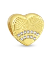 Nur Silver Gold Renkli Güneş Işığı Kalbi Gümüş Charm NUR-BL00059