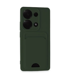 Note 13 4G Kılıf Kelvin Kartvizitli - Koyu Yeşil
