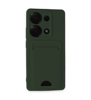 Note 13 4G Kılıf Kelvin Kartvizitli - Koyu Yeşil
