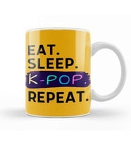Eat Sleep Kpop Repeat Funny Quote Kupa Bardak Porselen