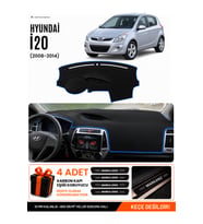 e-biz HYUNDAİ İ20 (2008-2014) Uyumlu Torpido Koruma, Torpido Örtüsü, Torpido Kılıfı - Siyah-Mavi - HU001