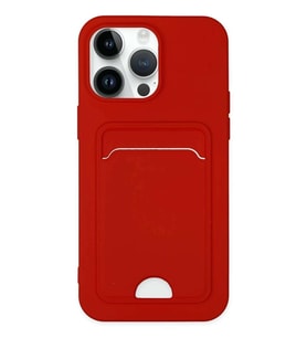 iPhone 14 Pro Kılıf Kelvin Kartvizitli Silikon - Kırmızı