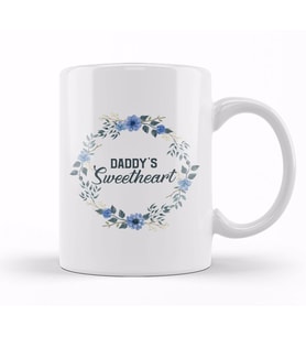 Cute Floral Daddy's Sweetheart Daughter Flowers Kupa Bardak Porselen