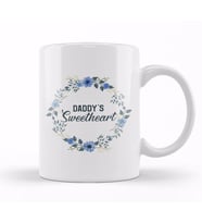 Cute Floral Daddy's Sweetheart Daughter Flowers Kupa Bardak Porselen