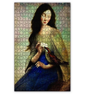 Cakapuzzle Mektupçu Kuş Kadın Puzzle Yapboz MDF (Ahşap) (120 Parça)