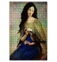Cakapuzzle Mektupçu Kuş Kadın Puzzle Yapboz MDF (Ahşap) (120 Parça)