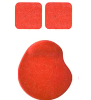Oval Kırmızı Kum Desen Bilek Destekli Mouse Pad + 2 Adet Kupa Fincan Bardak Altlığı Altlık Set