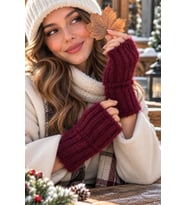Yumuşak Dokulu Parmaksız Kışlık Eldiven - Peluş Tüylü Yarım Kesik Model