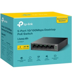 Tp-Link Ls105Lp 5-Port 10/100Mbps Poe Switch 4-Port Poe, 41W Güç Bütçesi, 250M İletim Tak Ve Ç