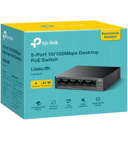 Tp-Link Ls105Lp 5-Port 10/100Mbps Poe Switch 4-Port Poe, 41W Güç Bütçesi, 250M İletim Tak Ve Ç