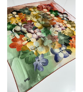Fresh Soft Pamuk Eşarp - 05082 (Turuncu - Yeşil)