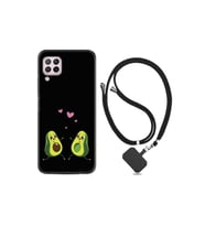 Huawei P40 Lite Kılıf Silikon Desen Boyun Askılı Aşık Avokadolar 1642