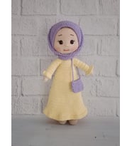 Sarı Elbiseli Ravza Bebek Amigurumi Organik Oyuncak