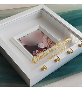 25x25 Cm Fotoğraf Bölümlü Anahtarlıklı Verda Anı Çerçevesi-6 cm Derinlikli Anı Çerçevesi(Fotoğraf Hediye)