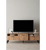 TV Sehpası 160 cm Kapaklı Raflı Televizyon Ünitesi Salon Oturma Odası TV Sehpa Mistral ATLANTİK