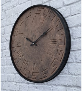 Markakanvas Metal Kasalı Beton Renkli Duvar Saati   ( Çap 50 cm - 80 cm ) (Siyah)