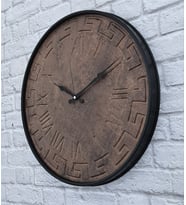 Markakanvas Metal Kasalı Beton Renkli Duvar Saati   ( Çap 50 cm - 80 cm ) (Siyah)