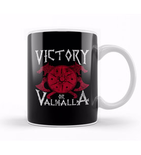 Victory Or Valhalla Norse Mythology Warrior Viking Kupa Bardak Porselen