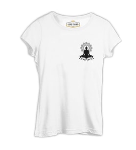 Yoga - Lotus Logo Beyaz Kadın Tshirt