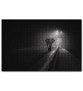 Cakapuzzle  Gece Otoyol Sis ve Fil  Puzzle Yapboz MDF (Ahşap) (120 Parça)