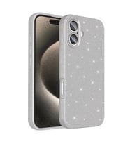 Apple iPhone 16 Kılıf Kamera Korumalı Simli Lüks Zore Koton Kapak
