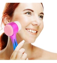 Çift İşlevli Renkli Cilt Yüz Temizleme Fırçası Peeling Masaj Etkili Gözenek Temizleyici Alet (5343)