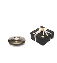 Siyah Golden Glow Cam Mumluk ve Tealight Seti (Dekoratif Sıvama Kutulu) (Kahverengi)