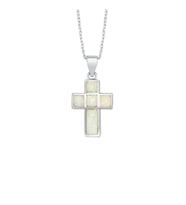 Gümüş Sedef Mineli Cross Kolye