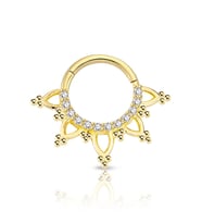 Sıra Taşlı Top Top Altın Helix Piercing (Gold)