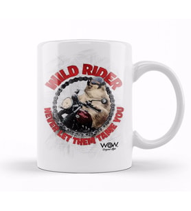 Wild Rider Pug Köpek Kupa Bardak Porselen