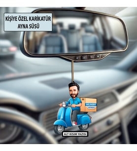 Kişiye Özel Karikatür Erkek Ayna Süsü – Araç İçi Esprili Hediyelik