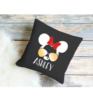 BK Gift Kişiye Özel Disney Tasarımlı Premium Kumaş Siyah Kırlent Yastık, Ev Hediyesi, Ev Dekorasyonu, Dekoratif Hediye-1