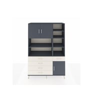Hyperion Dolap 9 Raflı 5 Çekmeceli 3 Kapaklı 132x44x195 Antrasit-Antrasit/Aytaşı