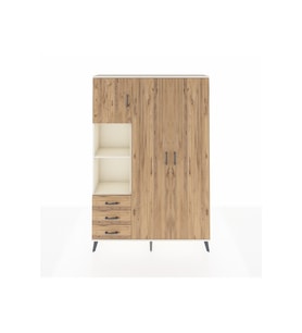 Arges Gardrop 6 Raflı 3 Çekmeceli Tek Askılı 132x30x195 Aytaşı-Çam
