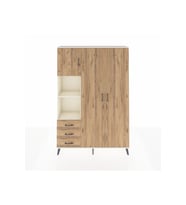 Arges Gardrop 6 Raflı 3 Çekmeceli Tek Askılı 132x30x195 Aytaşı-Çam