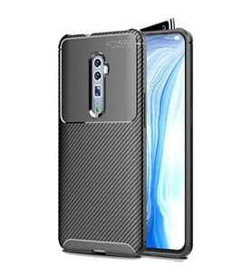 Oppo Reno 10X Zoom Karbon Desenli Negro Silikon Kılıf (Siyah)