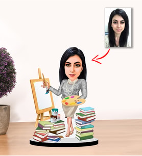 Kisiye Özel Karikatür Ressam Kadın Biblo