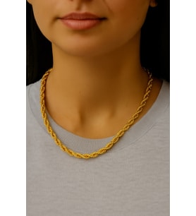 Altın Renk Burgu Kolye 45 Cm. Unisex Çelik Kolye - 3353