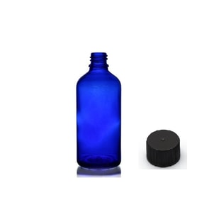 50ml mavi şişe düz kapaklı, 24 adet, cam şişe, esans şişesi, yağ şişesi, kozmetik şişesi