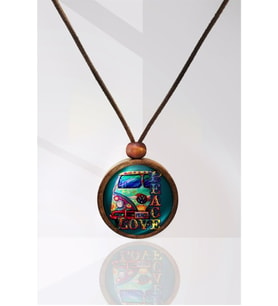 Aşk ve Barış  / Love and  Peace Ahşap Kolye