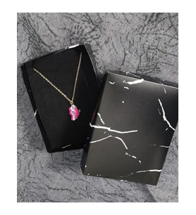 Visale Store Alaşım Zincirli Kelebek Kolye ( Pembe, Yeşil, Mavi, Kırmızı, Turkuaz ) (Pembe)