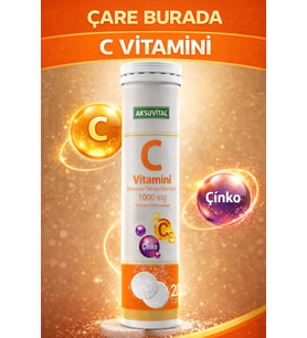 C Vitamini Efervesan 20 Tablet 1000 mg (C Vitamini & Çinko)