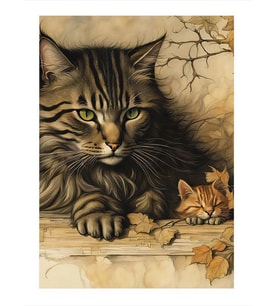 Sevimli Kediler Art Mdf Poster