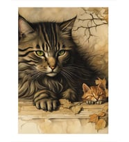 Sevimli Kediler Art Mdf Poster