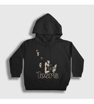 Presmono Unisex Çocuk Siyah Band The Doors Kapüşonlu Sweatshirt 115942tt