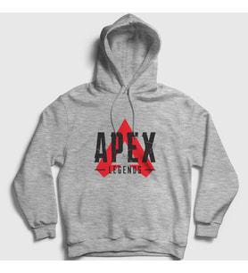 Presmono Unisex Gri Logo Apex Legends Kapüşonlu Sweatshirt 232012tt (Gri)