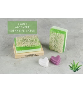 Aktürk Osmanli Sabuni Eşek Sütlü & Aloe Veralı Kabak Lifli 2'li Sabun 240GR
