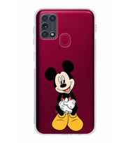 Samsung Galaxy M31  Kamera Korumalı Kapak Mickey Mouse Tasarımlı  Şeffaf  Kılıf
