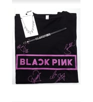 Blackpink Unisex Owersize T-shirt Kolye Bileklik Set